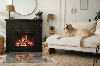 Base de vidro decorativa para lareira Padrão de folha perfurada