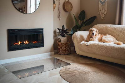 Base de vidro decorativa para lareira Textura de concreto bruto