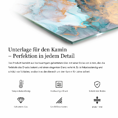 Base de vidro decorativa para lareira Padrão de estrutura de mármore