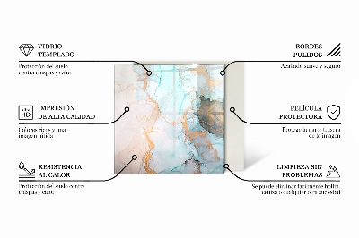 Base de vidro decorativa para lareira Padrão de estrutura de mármore