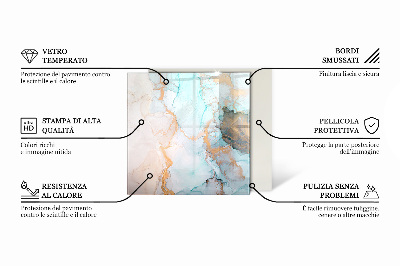 Base de vidro decorativa para lareira Padrão de estrutura de mármore