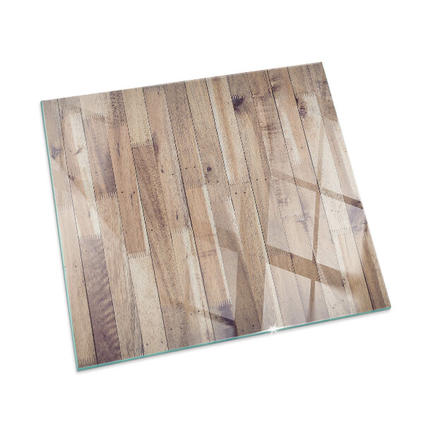 Base de vidro decorativa para lareira Placa de madeira no layout