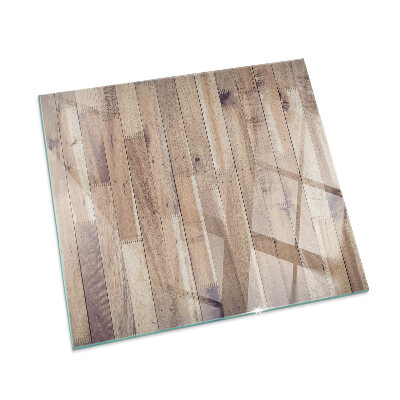 Base de vidro decorativa para lareira Placa de madeira no layout