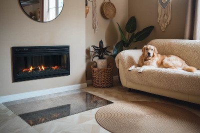 Base de vidro para lareira retangular Textura de superfície bruta