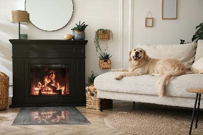 Base de vidro para lareira retangular Textura de superfície bruta