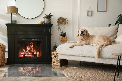 Base de vidro para lareira retangular Textura de superfície bruta