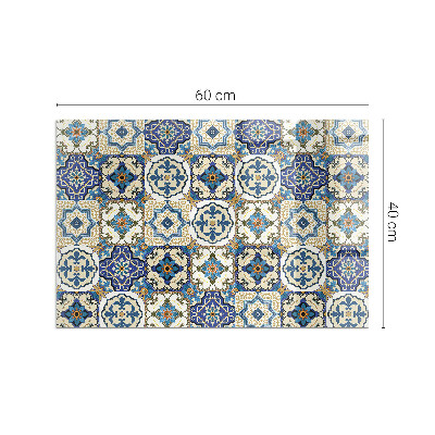 Base de vidro decorativa para lareira Padrão de mosaico com flores