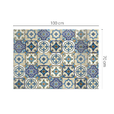 Base de vidro decorativa para lareira Padrão de mosaico com flores