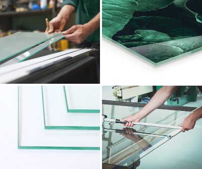 Base de vidro para lareira retangular Placas em diferentes tons