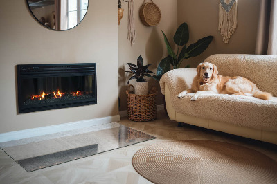 Base de vidro decorativa para lareira Textura de concreto bruto