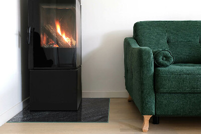 Base de vidro para lareira retangular Textura da superfície da pedra