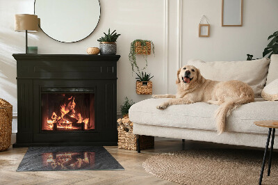 Base de vidro para lareira retangular Textura da superfície da pedra