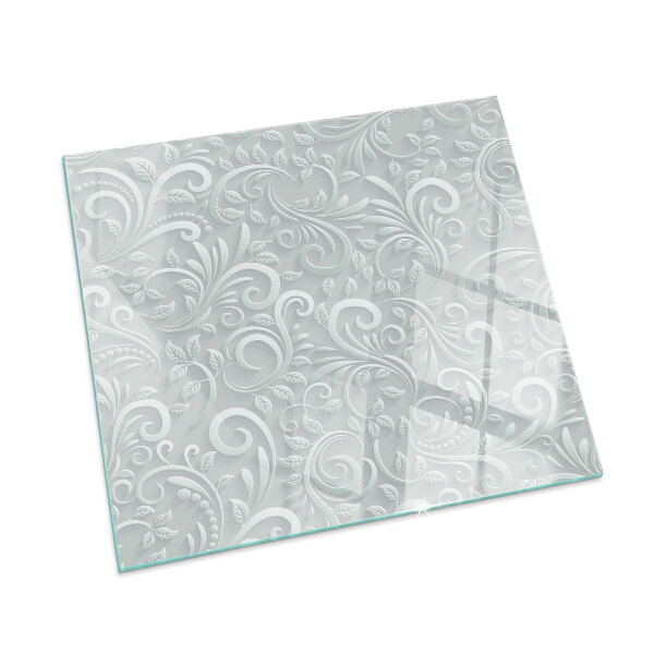 Base de vidro para lareira retangular Padrão de planta elegante