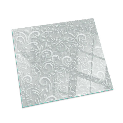 Base de vidro para lareira retangular Padrão de planta elegante