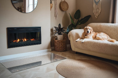 Base de vidro para lareira retangular Padrão de planta elegante