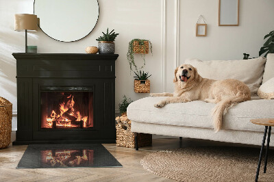 Base de vidro para lareira retangular Textura da superfície da pedra