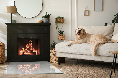 Base de vidro decorativa para lareira Padrão geométrico abstrato