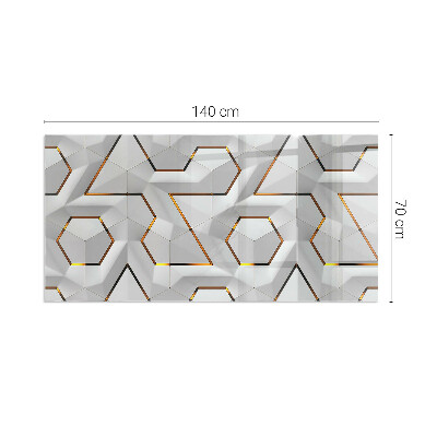 Base de vidro para lareira retangular Padrão geométrico 3D