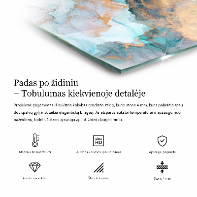 Base de vidro para lareira retangular Padrão geométrico 3D