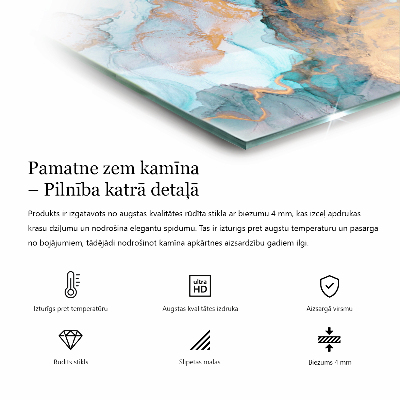 Base de vidro para lareira retangular Padrão geométrico 3D