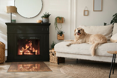 Base de vidro para lareira retangular Textura de ferrugem no fundo