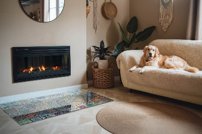 Base de vidro decorativa para lareira Padrões de mosaico em azulejos