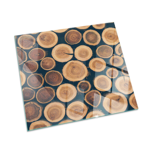 Base de vidro decorativa para lareira Caixa com madeira cortada