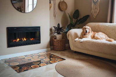 Base de vidro decorativa para lareira Caixa com madeira cortada