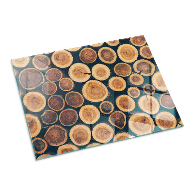 Base de vidro decorativa para lareira Caixa com madeira cortada