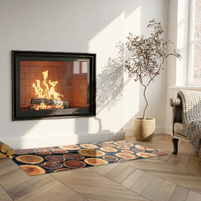 Base de vidro decorativa para lareira Caixa com madeira cortada