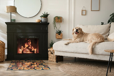 Base de vidro decorativa para lareira Caixa com madeira cortada