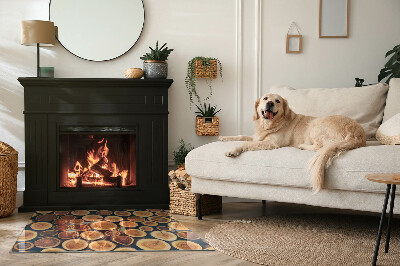 Base de vidro decorativa para lareira Caixa com madeira cortada