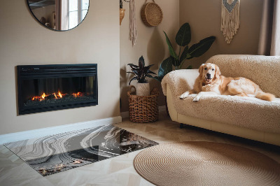 Base de vidro decorativa para lareira Ondas e linhas abstratas