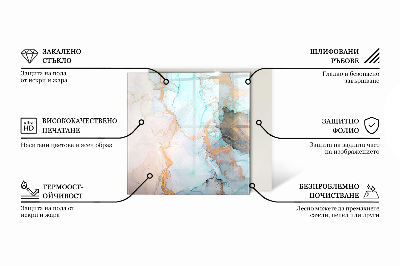 Base de vidro decorativa para lareira Ondas e linhas abstratas