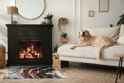 Base de vidro decorativa para lareira Ondas e linhas abstratas