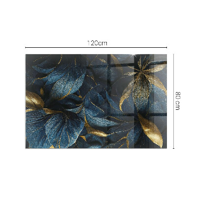 Base de vidro decorativa para lareira Folhas elegantes em textura