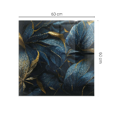 Base de vidro decorativa para lareira Folhas elegantes em textura