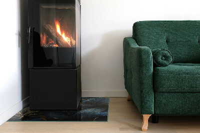 Base de vidro decorativa para lareira Folhas elegantes em textura