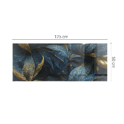 Base de vidro decorativa para lareira Folhas elegantes em textura