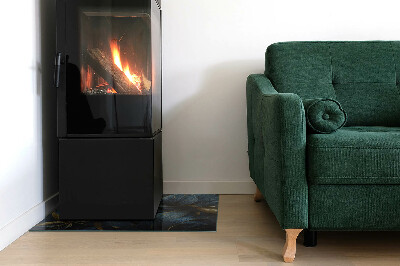 Base de vidro decorativa para lareira Folhas elegantes em textura