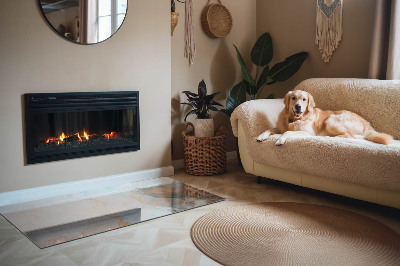 Base de vidro para lareira retangular Padrão fluido abstrato