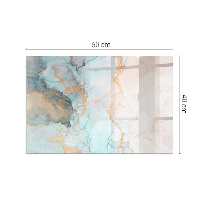 Base de vidro para lareira retangular Padrão fluido abstrato