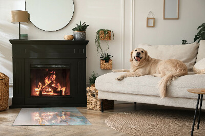 Base de vidro para lareira retangular Padrão fluido abstrato