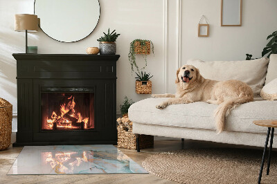 Base de vidro para lareira retangular Padrão fluido abstrato