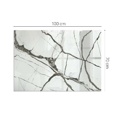 Base de vidro decorativa para lareira Padrão de veios de mármore