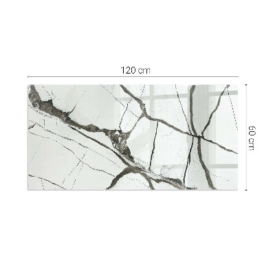 Base de vidro decorativa para lareira Padrão de veios de mármore