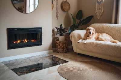 Base de vidro para lareira retangular Padrão de pedra natural