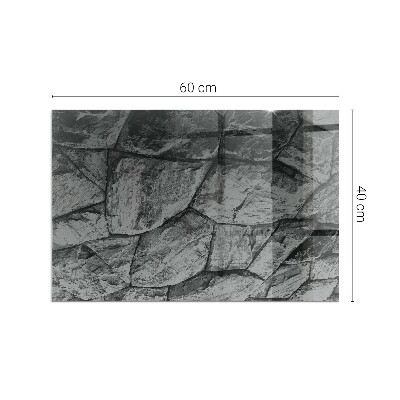 Base de vidro para lareira retangular Padrão de pedra natural