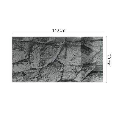Base de vidro para lareira retangular Padrão de pedra natural