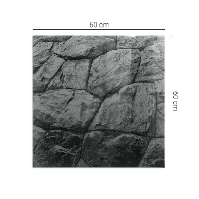 Base de vidro para lareira retangular Padrão de pedra natural